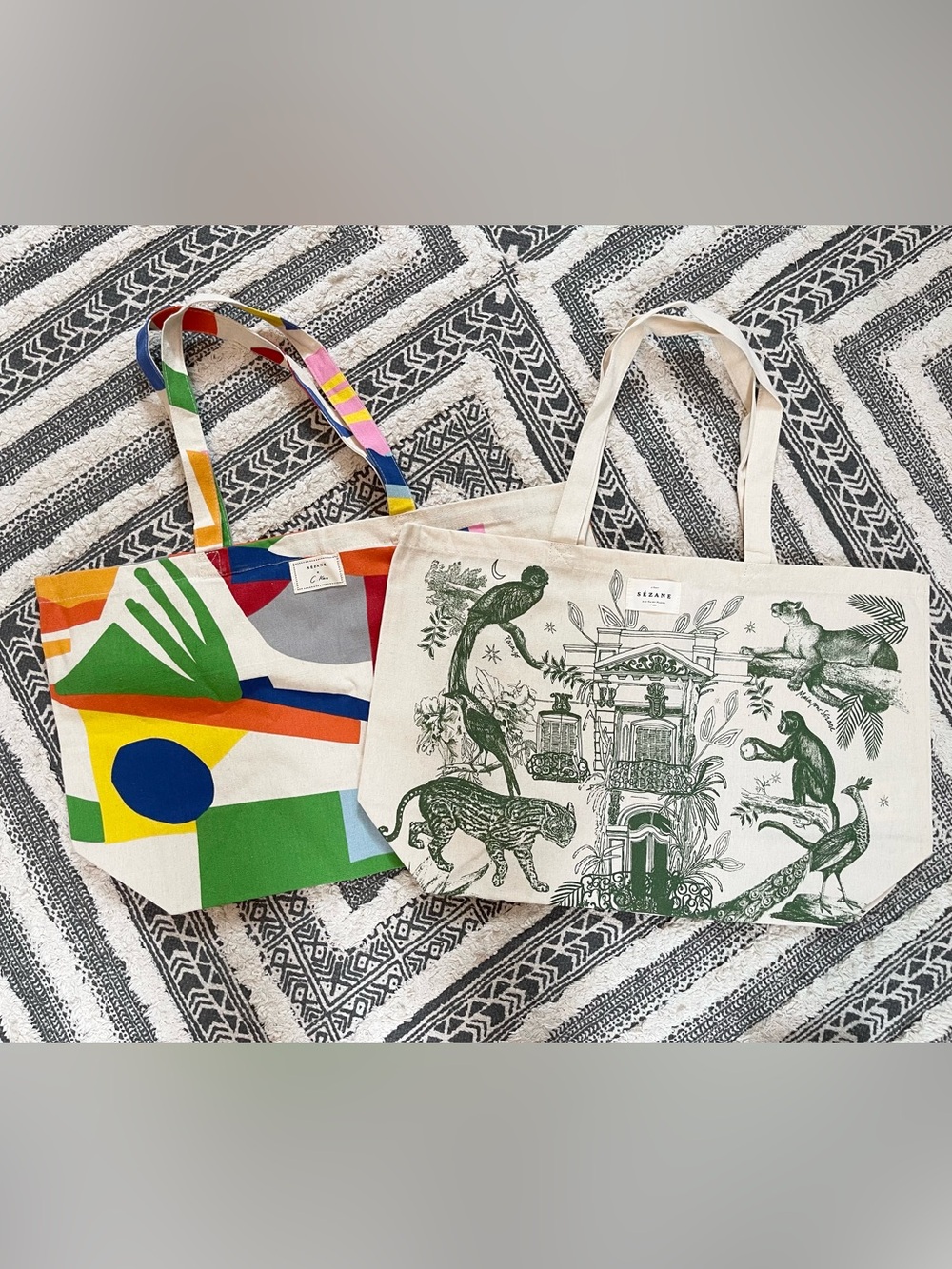 Two Sézane Canvas Tote Bags